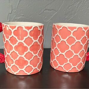 Elegant Coral Patterned Mugs